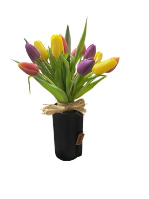 Akční nabidka 19 tulipánů s vázou Akční nabidka 19 tulipánů s vázou